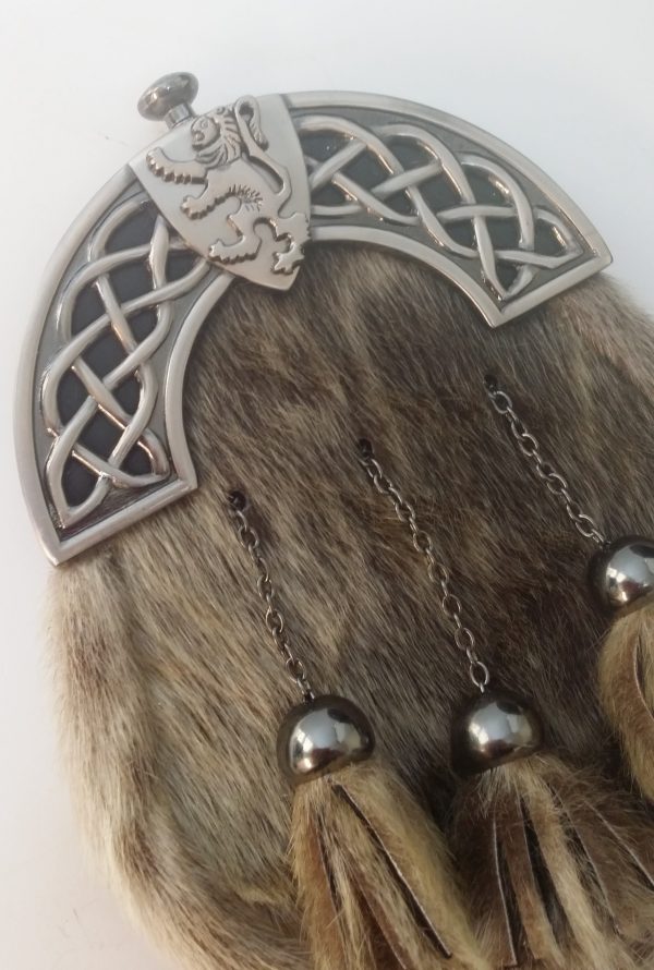 New Antique Celtic Shield Sealskin Sporran