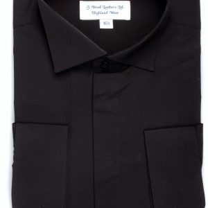 Splayed Victorian collar shirt BLACK